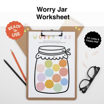 Worry Jar Worksheet | SEL Anxiety Tool for Kids & Teens | Printable & Digital