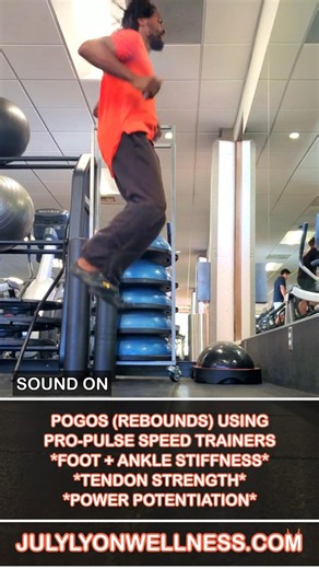 ATHLETIC TRAINING—POGOS (REBOUNDS) USING PRO-PULSE SPEED TRAINERS. TENDON STRENGTH, POWER POTENTIAL