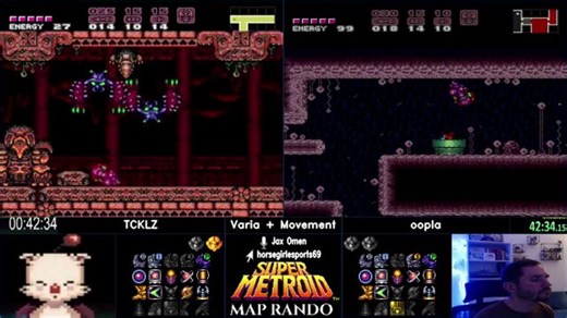 Super Metroid Map Randomizer - Hard Tricky Multicategory Tournament. @tcklz vs @oopla. !smmap26 for info