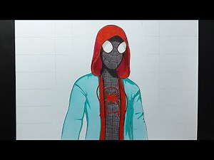 how to draw Miles Morales Spider man step by step