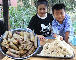 Mommy teach son how to make spring rolls - Cook and eat | NTL TV