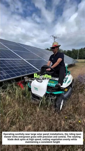 Grass Cutting Near Solar Panels 🚜 Smart Maintenance for Solar Power Areas!