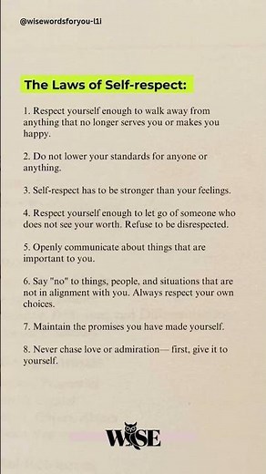 The Laws of Self-Respect Everyone Should Live By #wisewords #selfrespect