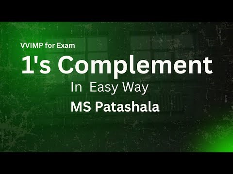 1's Complement Explained Easily | Binary Number Representation
