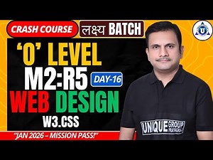 O Level M2:R5 Crash Course Day 18🔥| w3.css | Full Concept + Practice | Live Class