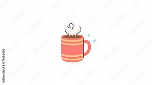 hot coffee animation with looping , 4k resolution, and Alpha Channel