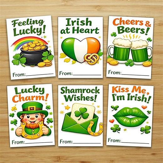 St Patrick’s Day Cards, Funny Irish Greeting Cards, Cute Printable Lucky Cards, Shamrock Celebration Card Set - Etsy