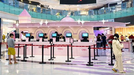 People suddenly stop when passing this pink booth in China mall
