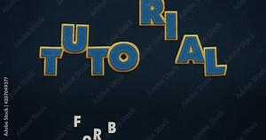 Tutorial for beginners. Intro. The animation shows how the words "Tutorial for beginners" slip in in stop motion and then out again