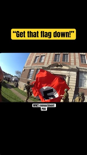 Taking down “the bad flag” and raising our own! | WW2 reenactment | #history #ww2 #shorts