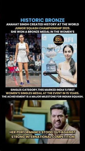 Anahat Singh Makes History at World Junior Squash 2025 #shorts#squash#bronze