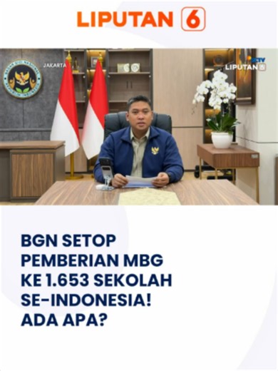 Badan Gizi Nasional (BGN) memutakhirkan data penerima manfaat Program Makan Bergizi Gratis (MBG). Total 1.653 sekolah dan satuan pendidikan, dari daftar penerima manfaat MBG di seluruh Indonesia dikeluarkan dari program ini. Kepala BGN Sudaryono mengungkap alasan penghentian pemberian MBG ke ribuan sekolah tersebut. Apa alasannya? Berikut pernyataan lengkap Kepala BGN. #emtekmedianews #liputan6news #liputan6sctv #newssctv #MBG #BGN #SPPG