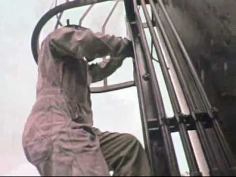 Stack Climber Takes Air Pollution Samples 1971 Los Angeles California