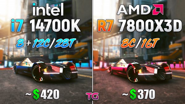 Core i7 14700K vs Ryzen 7 7800X3D - Test in 10 games