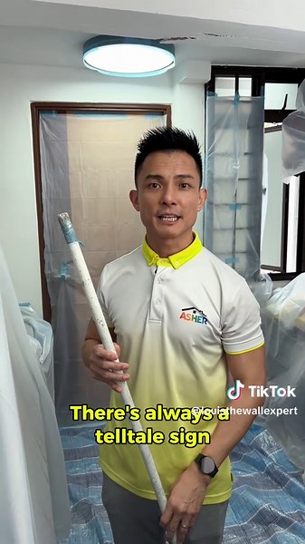 Uh oh… did you hear that thump? 😅 While I was walking us through how to spot and stop spalling concrete, a piece actually fell from the ceiling mid-filming! Talk about perfect (and slightly alarming) timing! But don’t worry—I'll share the signs to look out for so this doesn’t happen to you! 👀Look out for hairline cracks on your ceiling. Tap the area gently with a wooden pole—if it sounds hollow, that’s your warning sign. Left untreated, it could end the same way ours did! So how do you prevent