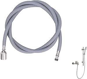 Kitchen Faucet Hose Replacement, G1/2 1.5m Pull down Faucet Hose Pull out Spray Head Hosee Stainless Steel Kitchen Sink Hosee Adapter Sink Repair Kit