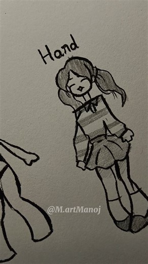 How to draw a stick man body girl easy to hard 😊//@M.artManoj #drawing #girl #shorts #youtuber