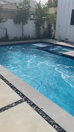 No space no problem! One of our favorite features in this custom pool is swim jets. These powerful jets create a smooth, adjustable current so you can swim in place for exercise or resistance training even in smaller pools. Perfect for homeowners who want the luxury of a lap pool without needing extra space! #PoolBuilder #LAPools #SwimJets #LuxuryPools #BackyardDesign #ShermanOaksHomes #PoolRemodel #CustomPools #SwimmingPoolDesign | Platner Pools | Facebook