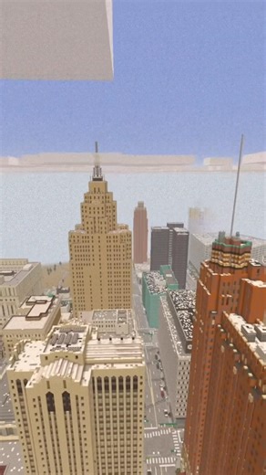 Detroit, Michigan recreated 1:1 in Minecraft 😳 (my original work!) #detroit #umich #minecraft