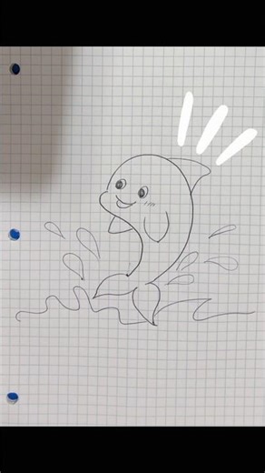 How to draw a dolphin #easydrawings #drawing #art #learningtodraw #shortvideo