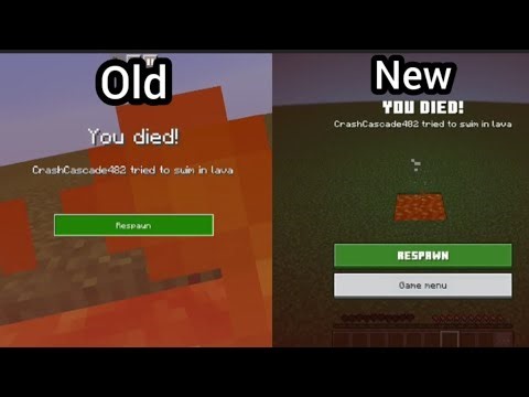Old vs New death screen in Minecraft bedrock/pocket edition