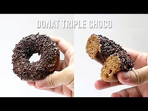 DONAT COKLAT PAKE BUTTERCREAM COKLAT DAN TOPPING COKLAT // TRIPLE CHOCO DOUGHNUT RECIPE