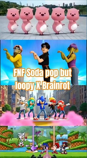 FNF Soda pop but loopy X Brainrot #kpopdemonhunter #loopy#brainrot#sonic #fnf