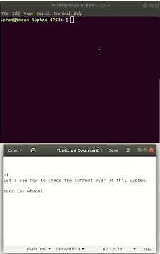 How to check the current user in linux using terminal | Linux tutorial