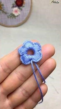 Beautiful 3D Embroidery Flowers Made Easy with This New Method! #3dembroiderytutorial #handbroidery