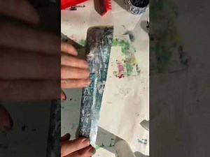 Altered repurposed canvas with OOAK gel, print paper DIY - part 2￼￼