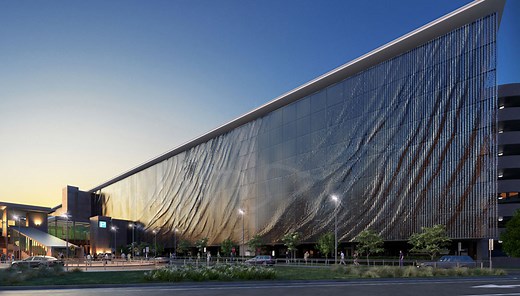 brisbane airport kinetic parking garage facade by ned kahn   UAP