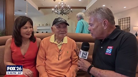 102-year-old man celebrates his birthday