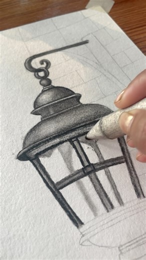 Old Is Gold lamp post shading process Smooth Drawing Video #shortsvideo #pendrawing #trendingshort
