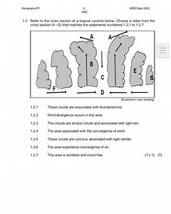 Refer to the cross section of a tropical cyclone below. Choose ... | Filo