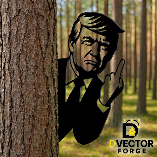 Peeking Trump Middle Finger SVG: CNC Laser Cut File (digital Download) - Etsy