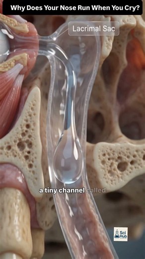 👁️ Why does your nose run when you cry? 🤧 #science #humananatomy #biology #facts