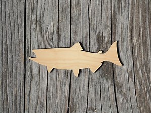 Salmon - Fish - Laser Cut Unfinished Wood Cutout Shapes - Always Check Sizes and Measure - Etsy