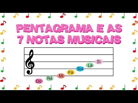 As 7 notas musicais e o pentagrama - 5 linhas e 4 espaços.