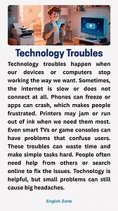 Technology Troubles 🪴 . . . #Technology #improveyourenglish | English Zone