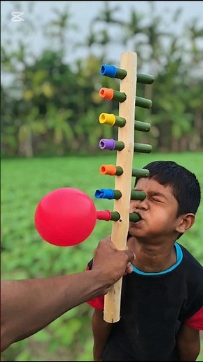 DIY Bamboo Balloon Pipe Experiment | Creative Science Project with 7 Colorful Balloons