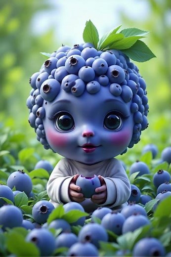 🍇 Cute Blueberry Baby Eating Blueberries | Hyper-Realistic Cinematic Animation