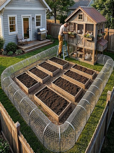 Backyard Chicken Tunnel Garden Transformation