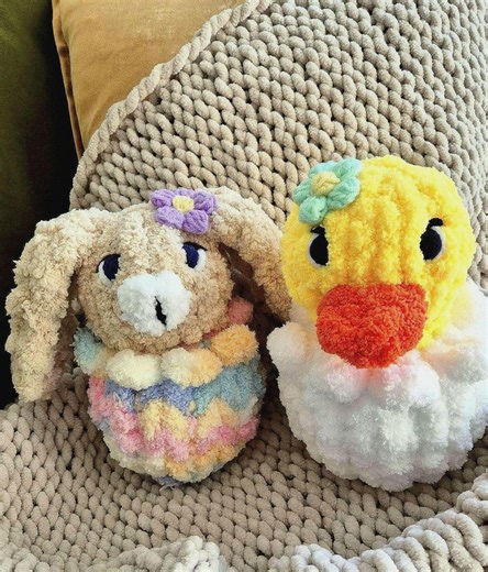 Chunky Knit Chick & Bunny Pattern | Easter Hatchlings (PDF Pattern) Cozyhugz4u - Etsy