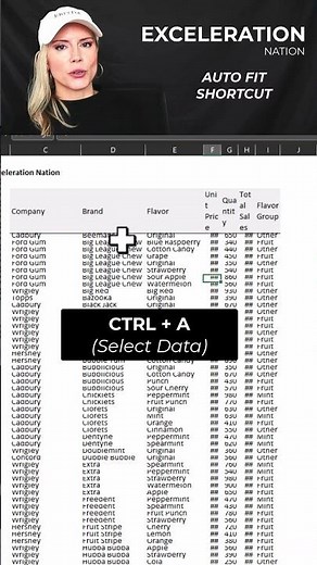 Top Used Excel Shortcut! Use ALT HOA and HOI to auto adjust columns and rows to fit!