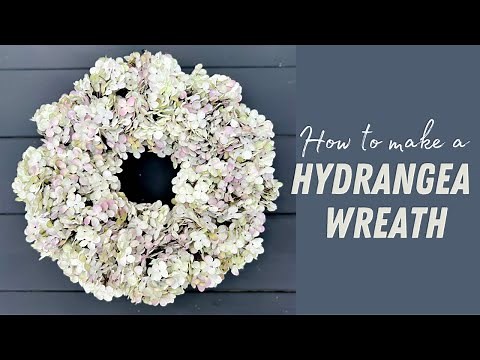 How to make a REALISTIC LOOKING HYDRANGEA WREATH with FAUX HYDRANGEAS! Simple Wreath Tutorial