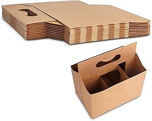 MT Products Kraft 6 Pack Bottle Holder 12 oz. - Kraft Cardboard Bottle Carrier (Pack of 10) - Made in the USA