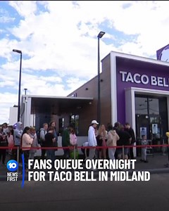 WA'S FIRST TACO BELL RESTAURANT OPENS TODAY Hundreds of fans lined up for the opening of the new store in Midland. Some fans camped out from as early as 7:30 pm on Tuesday, bringing sleeping bags and tents to survive the overnight cold temperatures. James Corby was one of the lucky fans who were able to give the new Taco Bell menu a try. He had been campaigning for the store to open in Perth for over 4 years and ordered over $40 worth off the Taco Bell menu. “It was worth the wait, the long nigh