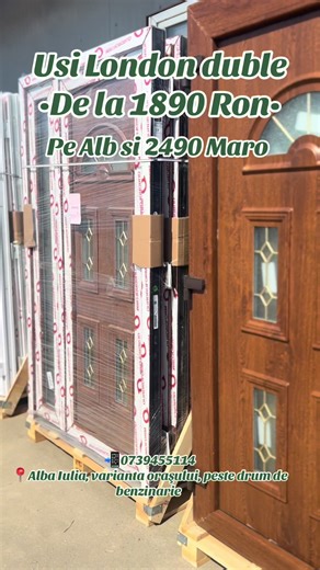 🚪✨ UȘI LONDON DUBLE – ALBE ȘI MARO – DE EXTERIOR Modele elegante, solide și mereu în tendințe, disponibile direct din stoc! ✔️ Design clasic London – cu sticlă decorativă ✔️ Culoare: alb și maro ✔️ Potrivite pentru intrarea principală ✔️ Profil PVC de calitate, armătură groasă, balamale reglabile ✔️ Dimensiuni variate – gata de livrare 📍 Te așteptăm la DepoGlassFenster – Alba Iulia, Șoseaua de Centură, vizavi de benzinăria RO 📞 Detalii și comenzi: 0739 455 114 ✅ Alege un model de calitate, po