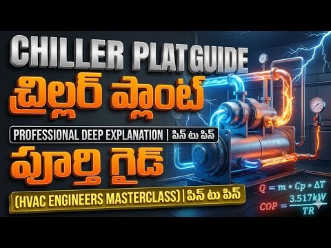 Chiller Plant Complete Guide In Telugu | Compressor to Cooling Tower Explained In Telu