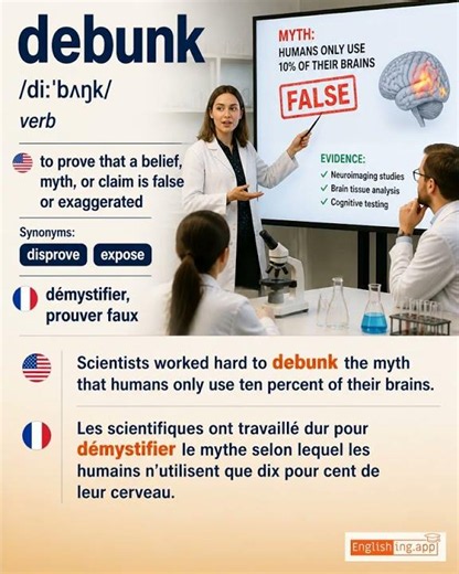 Debunk: English vocabulary meaning and example